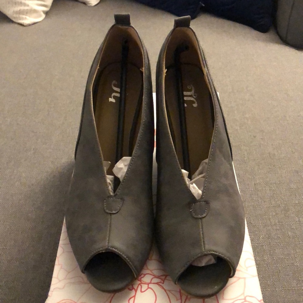 Journee Collection Peep Toe Wedges